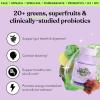 Lemme Greens Superfood Gummies w/Multi – Support Gut Health & Reduce Bloating, 20+ Organic Greens and Superfruits, Clinically Studied Probiotics, D3, B12 – Berries & Greens Flavored (60 Count)